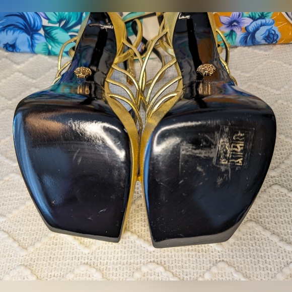 Versace Greca Maze Strappy Platform Sandals -GUC - Picture 8 of 9